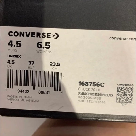 Converse Chuck 70 High Top Shoes Black Multicolored New Without Box Womans 6.5 - Picture 8 of 10